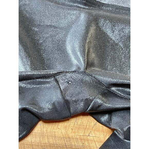 Womens Spanx Black Metallic Shiny Tummy Control Leggings WITH FLAW Size‎ Medium - Picture 4 of 11